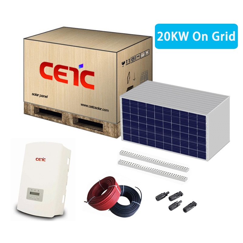 20KW on grid solar energy system for home lighting