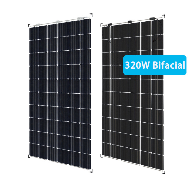 320W photovoltaic frameless bifacial solar panels 24v